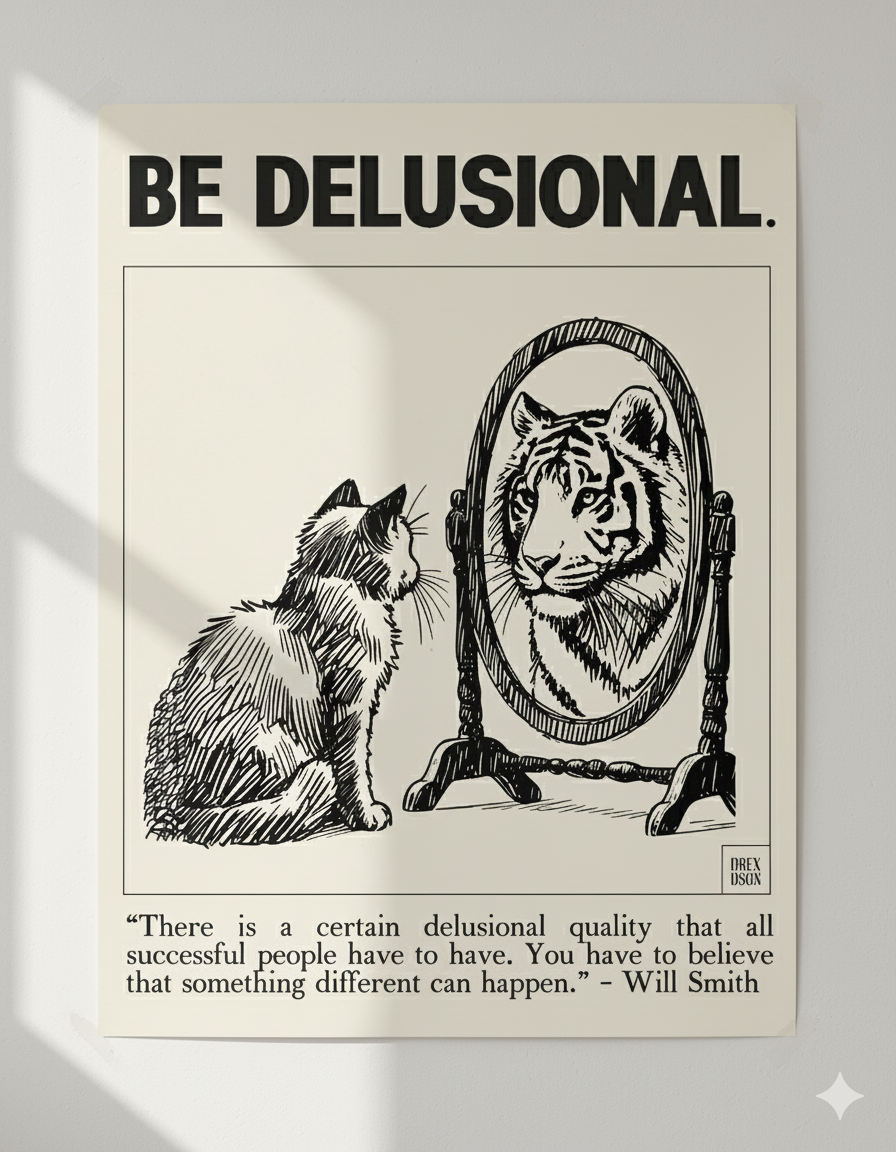 Be Delusional-Motivational Wall Art