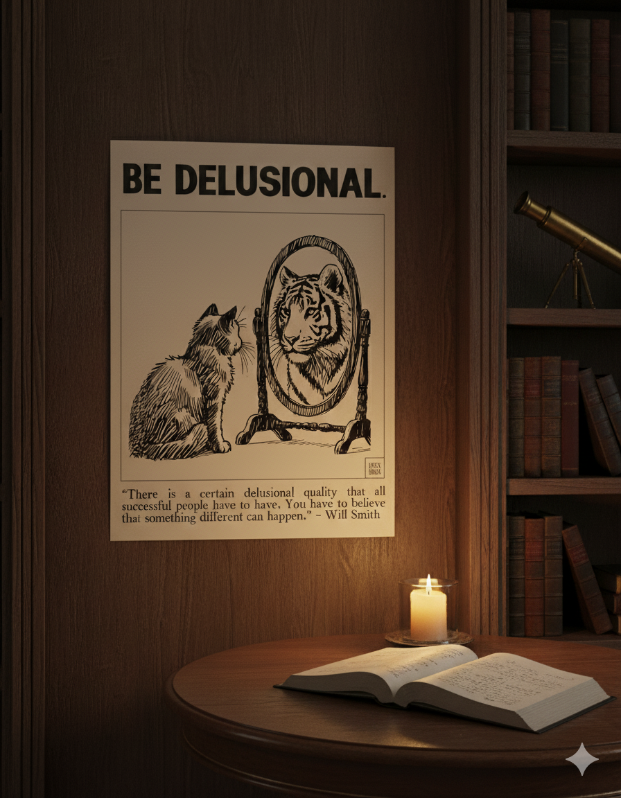 Be Delusional-Motivational Wall Art